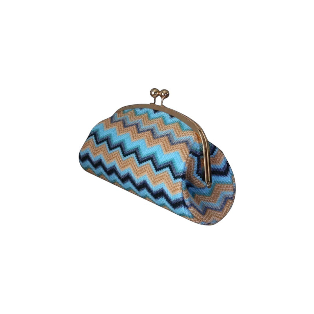 Aluna - Textil con Patrón Zigzag Azul