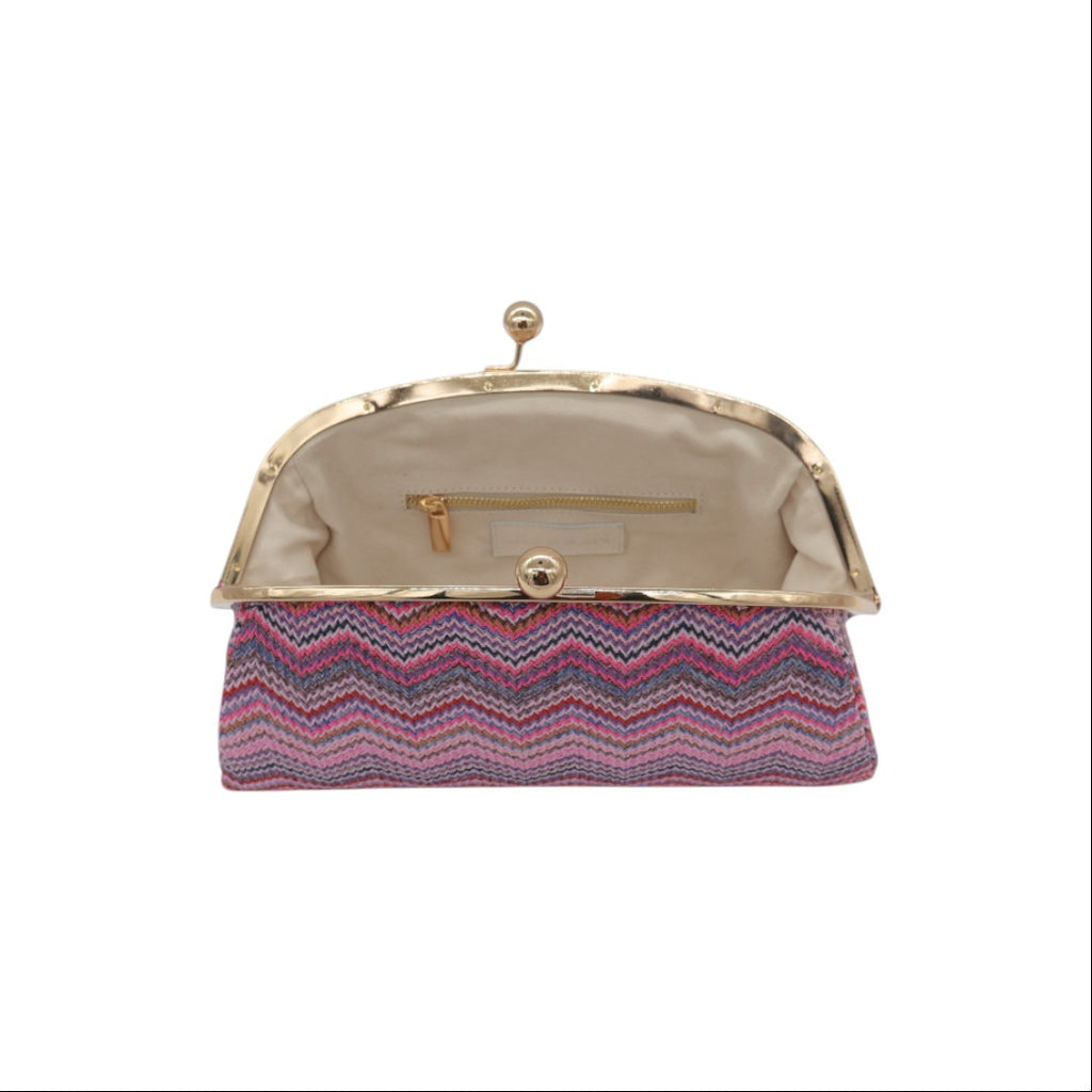 Aluna – Tessuto con Fantasia Zigzag Rosa