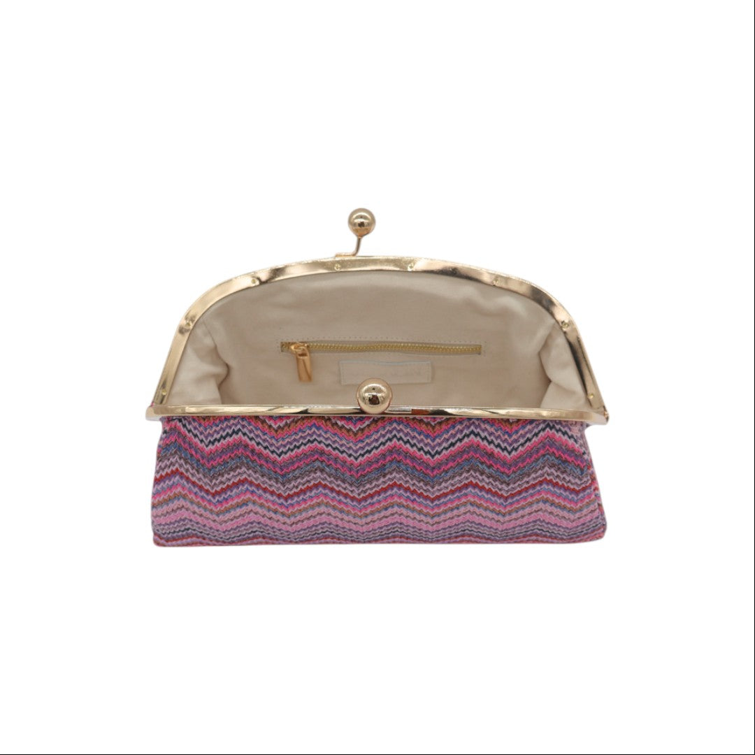 Aluna – Tessuto con Fantasia Zigzag Rosa