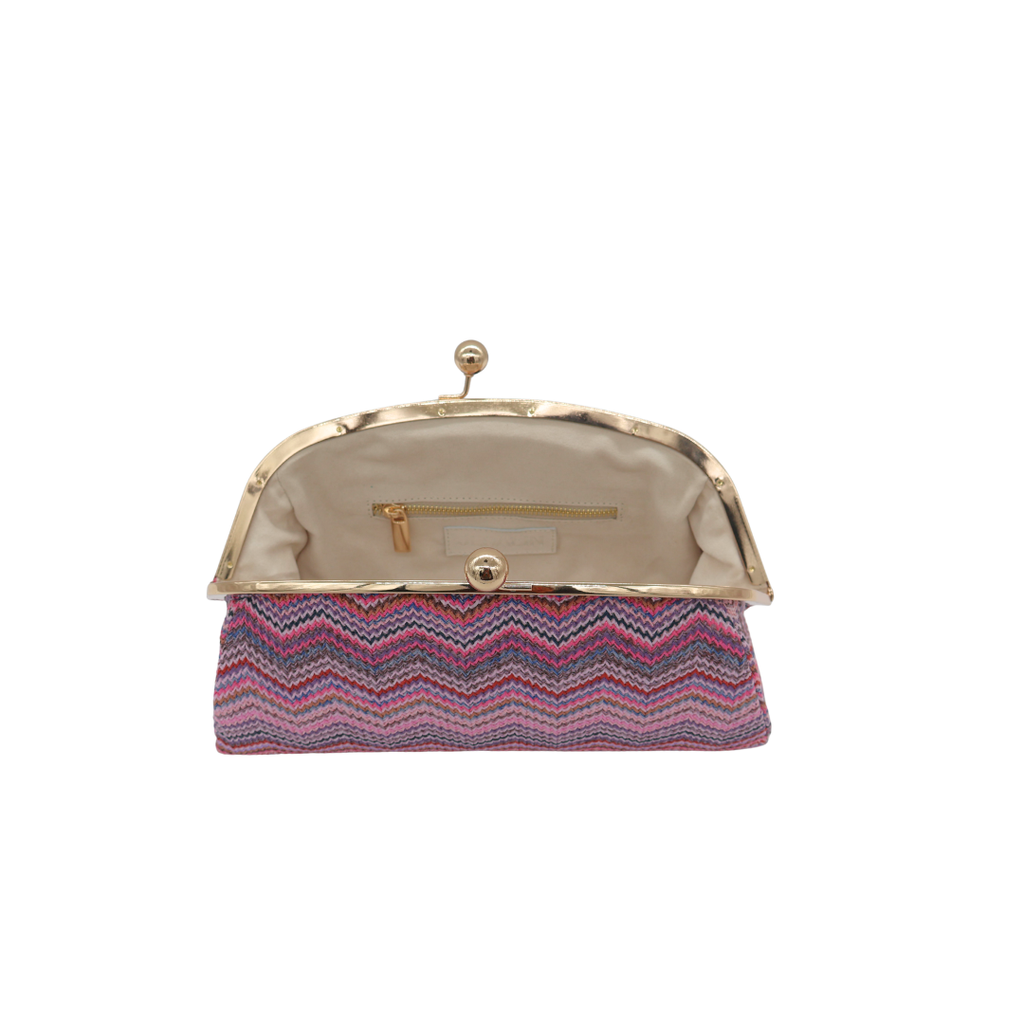 Aluna – Tessuto con Fantasia Zigzag Rosa