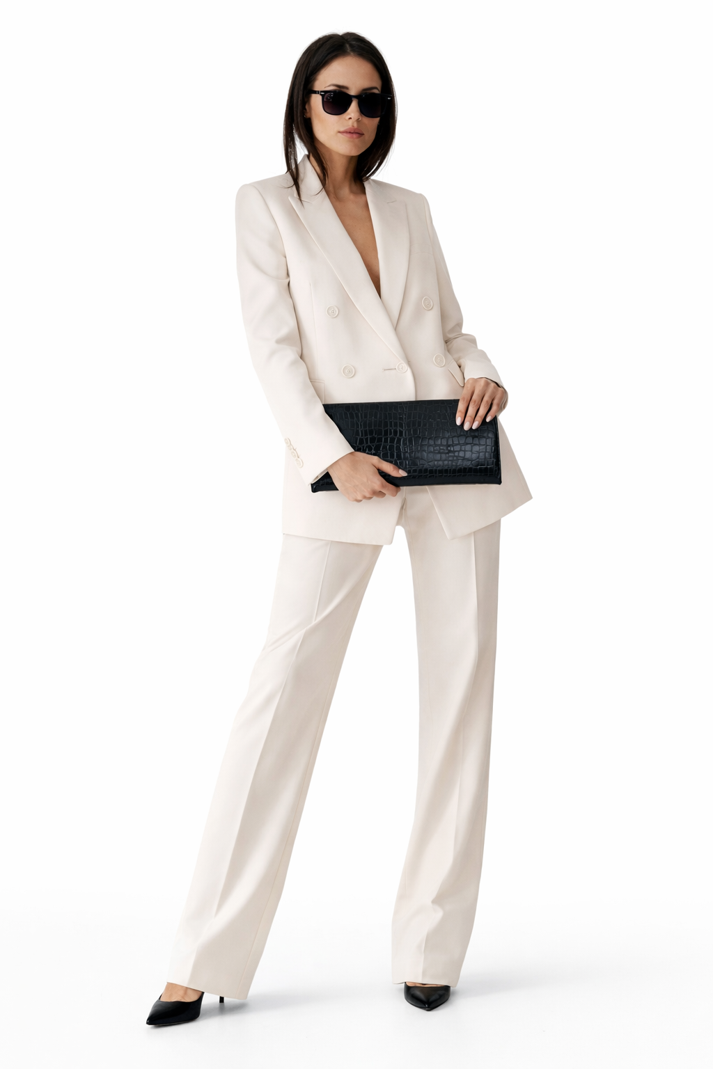 Riga Clutch – Nera effetto coccodrillo