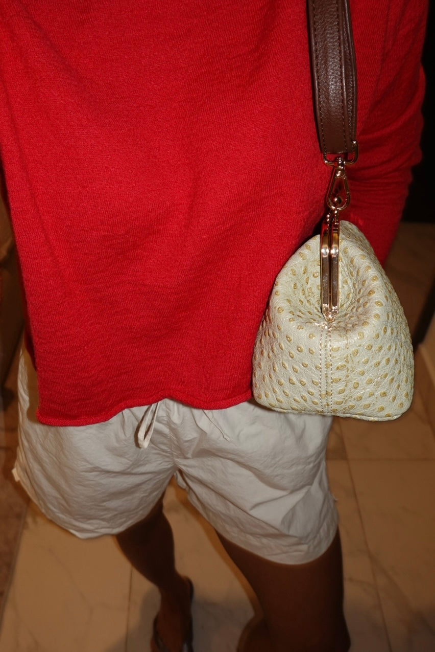 Sette Petito - Ivory Embossed Leather