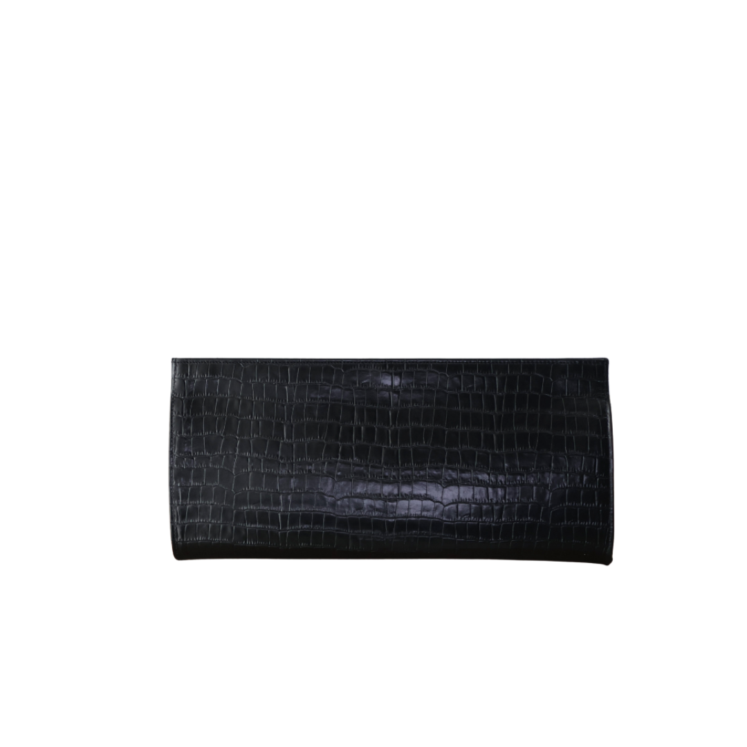 Riga Clutch – Black crocodile effect