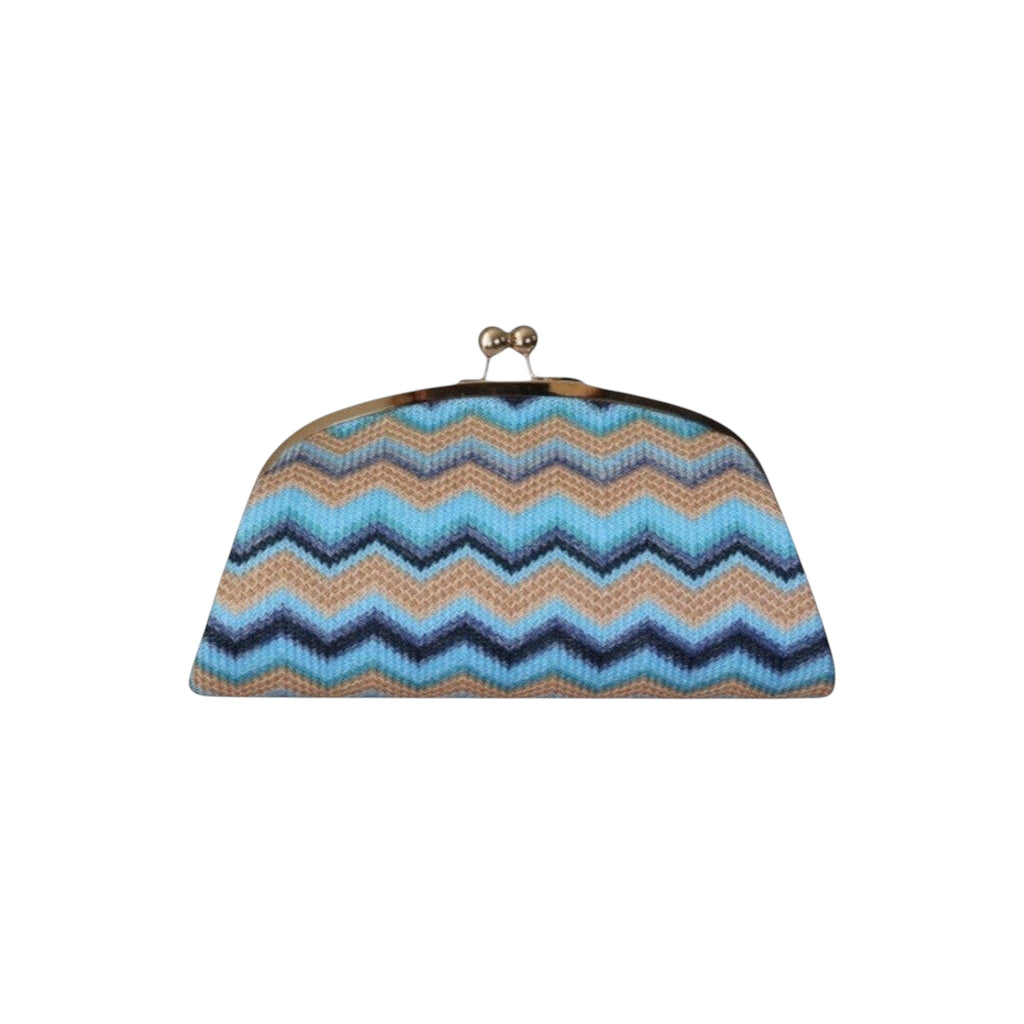 Aluna - Textil con Patrón Zigzag Azul