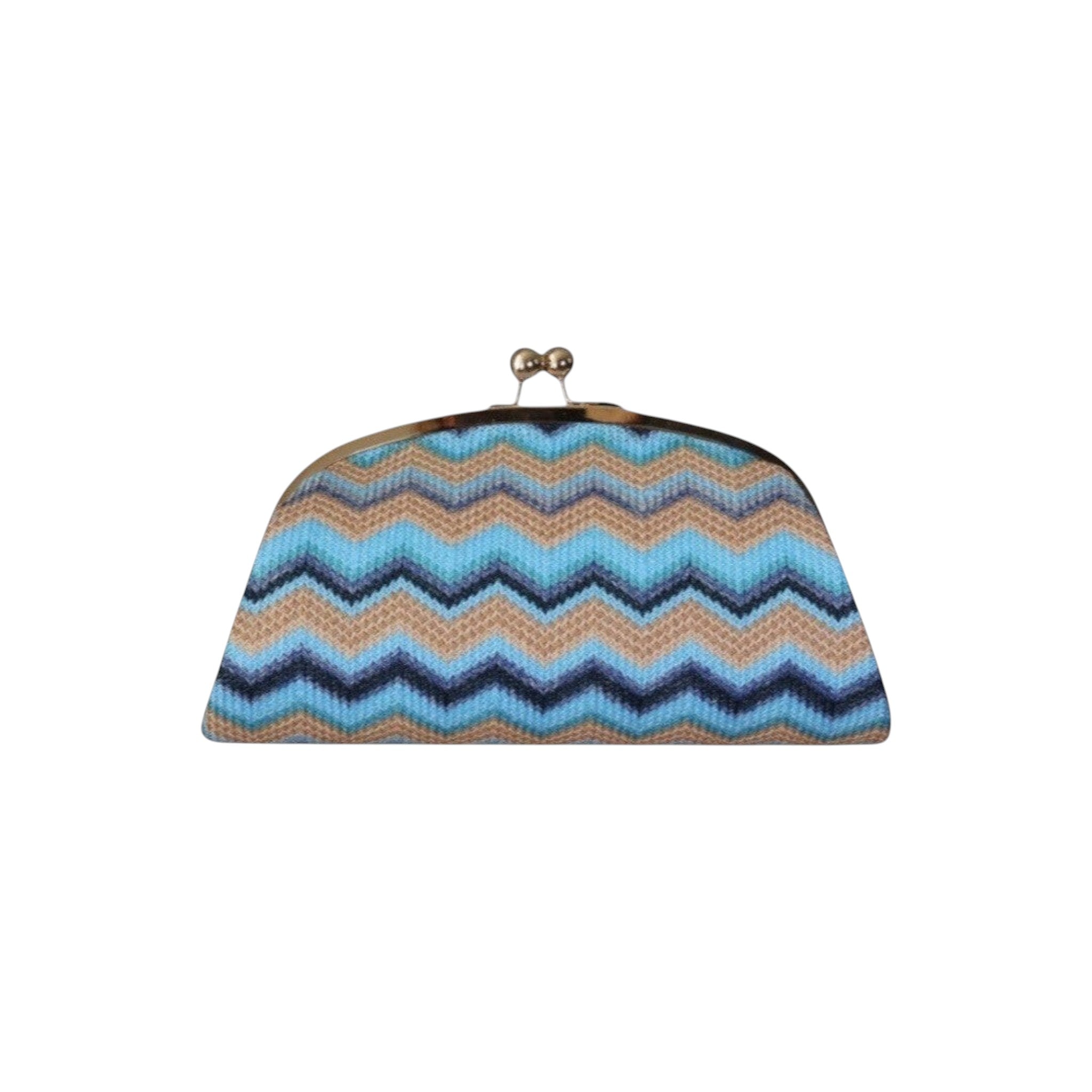 Aluna - Textil con Patrón Zigzag Azul
