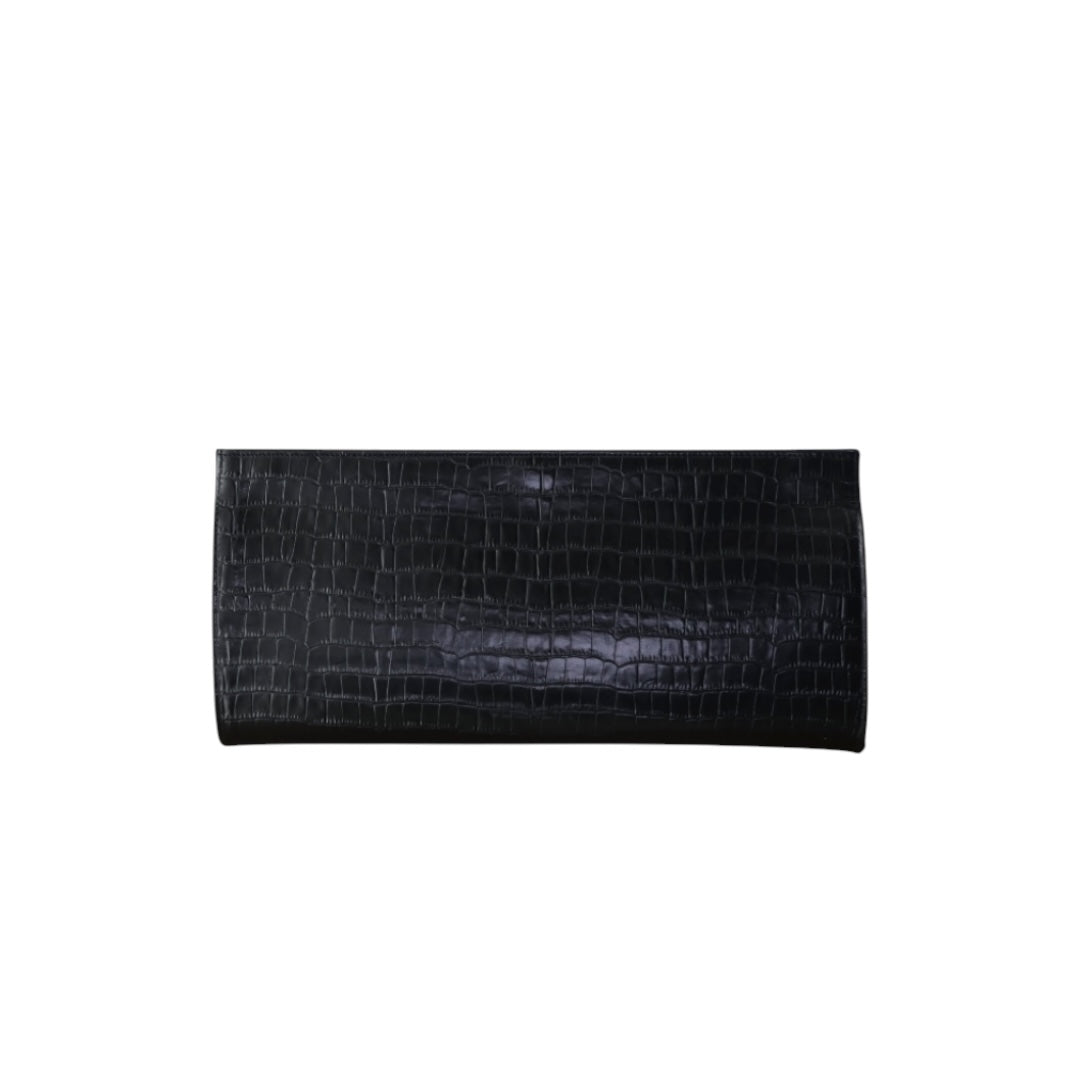 Riga Clutch – Negra efecto cocodrilo