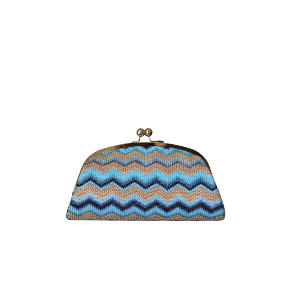 Aluna - Textil con Patrón Zigzag Azul