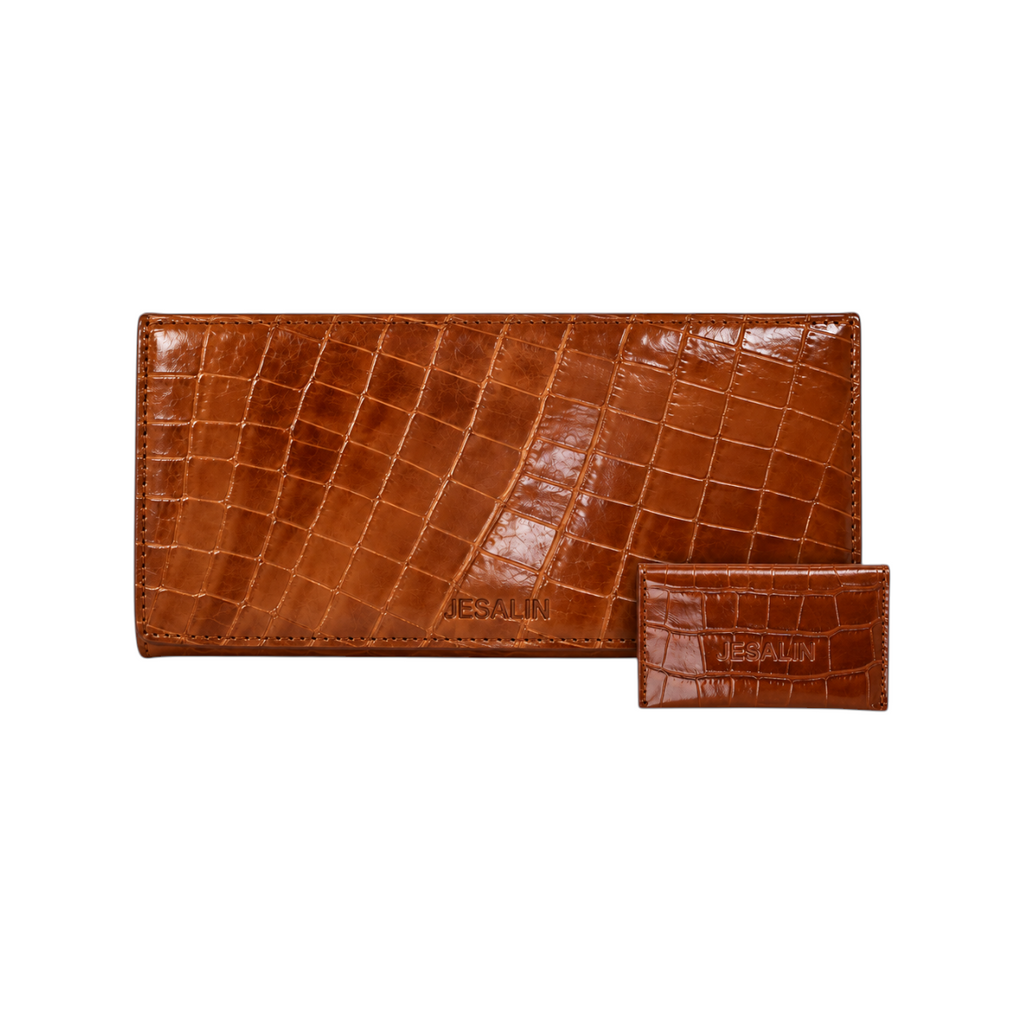 Riga Clutch – Brown Glossy Croc