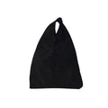 Bolso hobo Jesalin de gamuza negra con diseño minimalista y nudo superior, elaborado artesanalmente en México.
