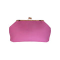 Bolso de mano Jesalin Sette en piel rosa con grabado de avestruz y cierre kisslock metálico elegante.