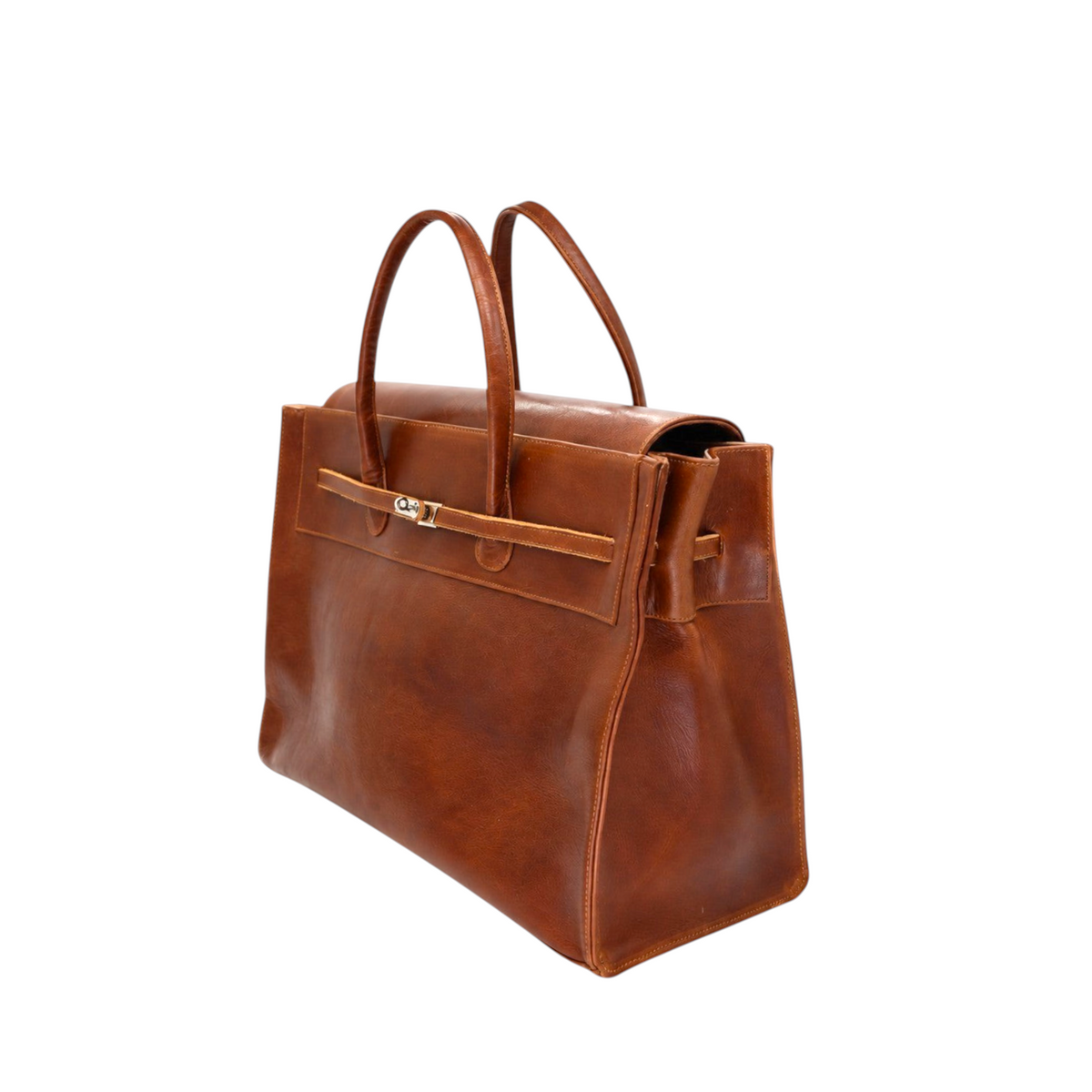 Jesalin Eleve M tote bag in cafe avejentado brown leather with silver hardware and structured design