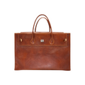 Jesalin Eleve M tote bag in aged brown leather with silver-tone hardware and structured design