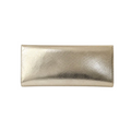 Jesalin Riga clutch in metallic platino gold bovine leather with a structured rectangular silhouette.