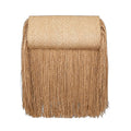 Jesalin Riga handbag in natural raffia with long flowing fringe detail and structured rectangular silhouette