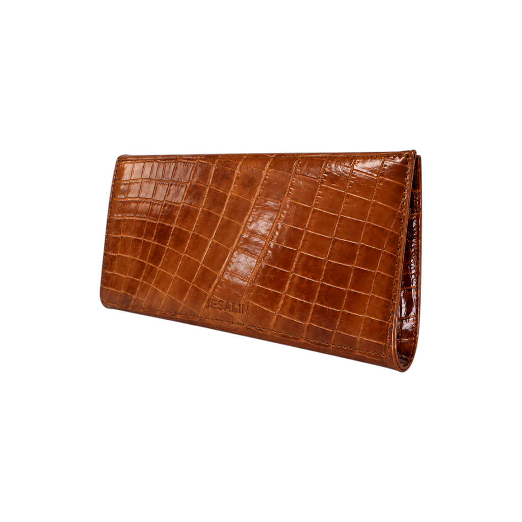 Riga Clutch – Brown Glossy Croc